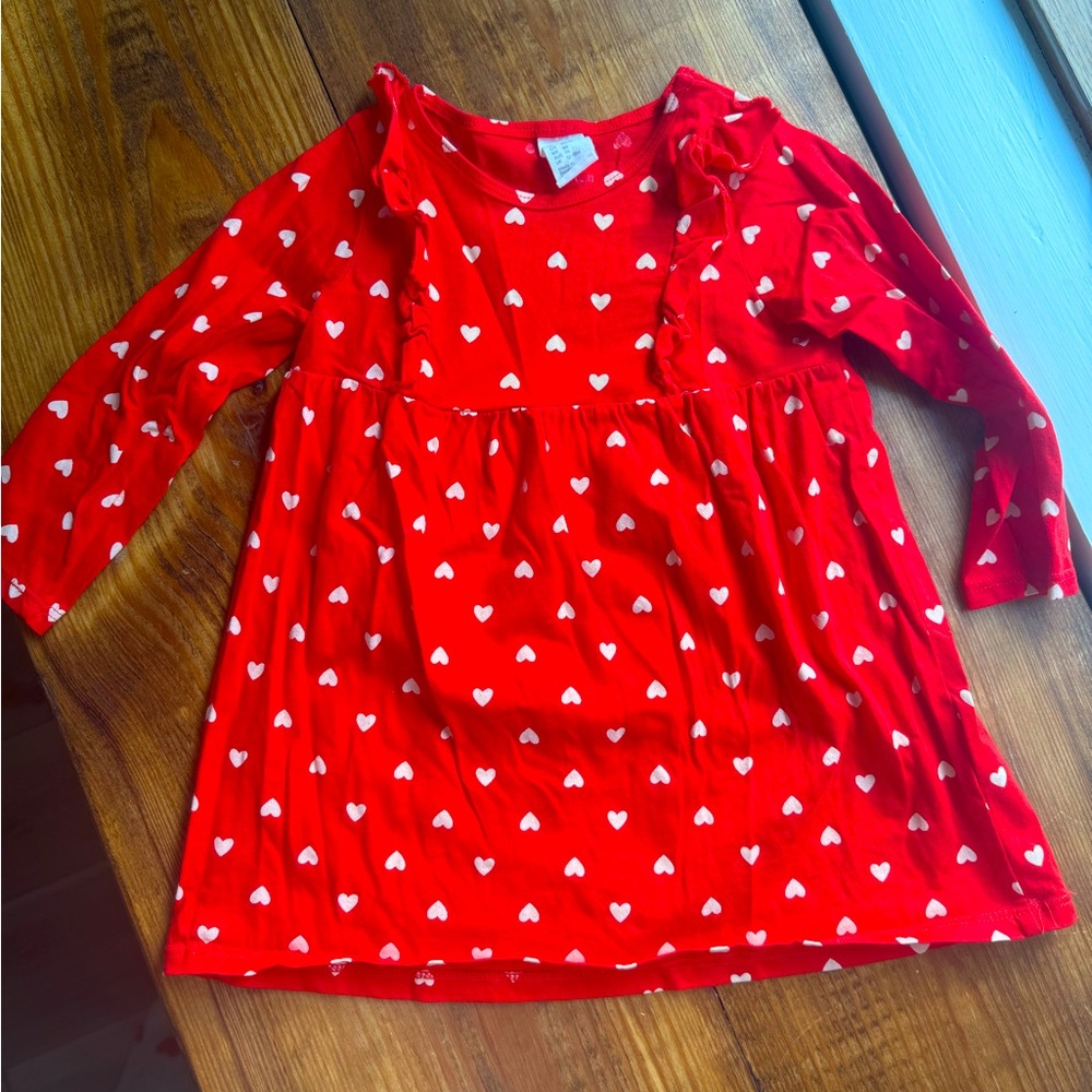 Toddler girl heart dress